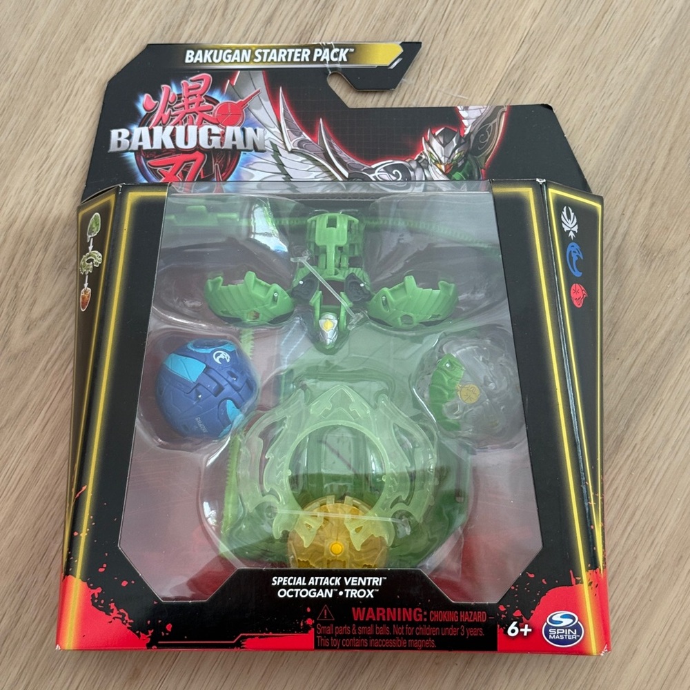 Bakugan Starter 3-Pack Special Attack Ventri, Octogan, Trox Spin Action Figures
